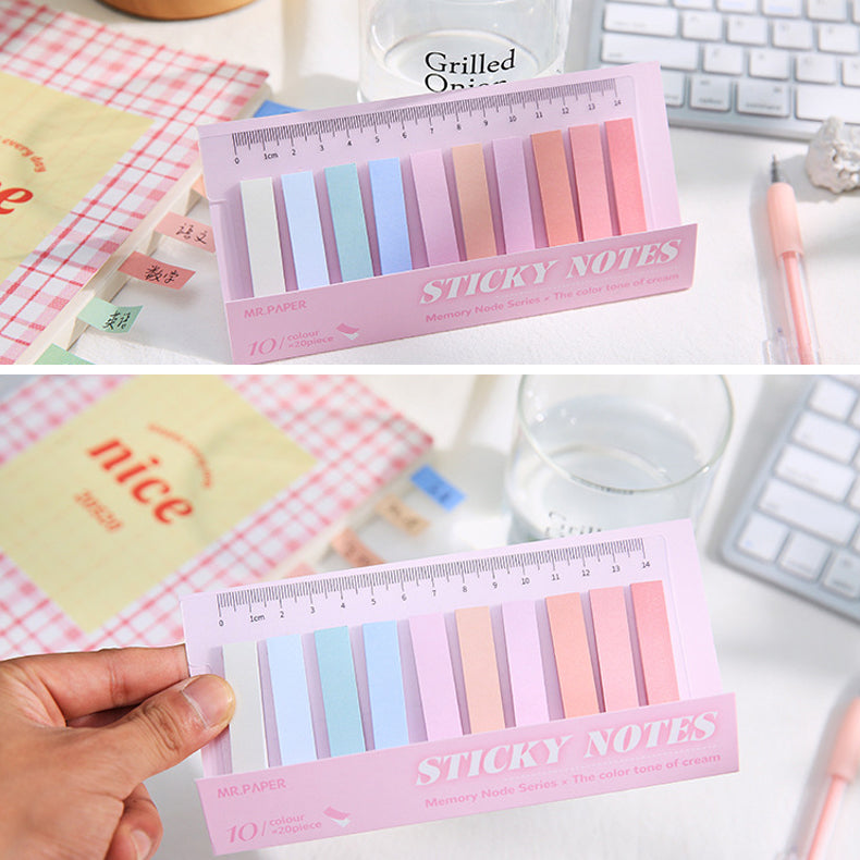 Pastel Color Mini Stripe Bookmark Sticky Notes