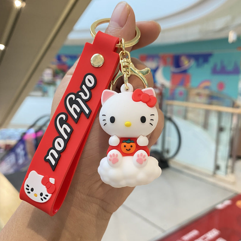 Playful Sanrio Character Pendant Keychain