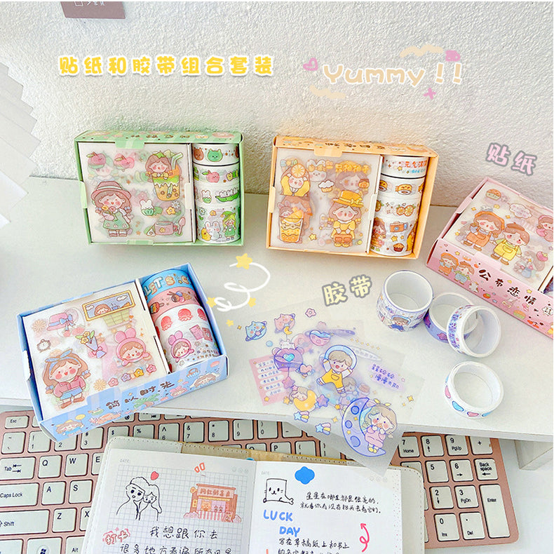 Kawaii Washi Tape & Sticker Box Set