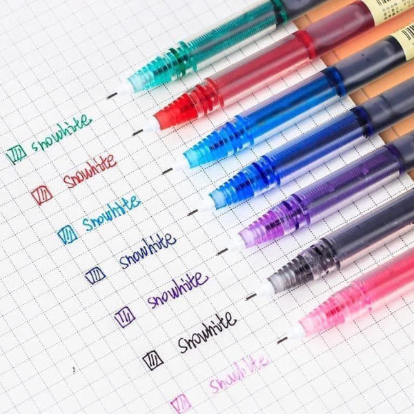 6-Color Candy Color Gel Pen Set – 0.5mm Straight Liquid Ink Pens for School & Journaling