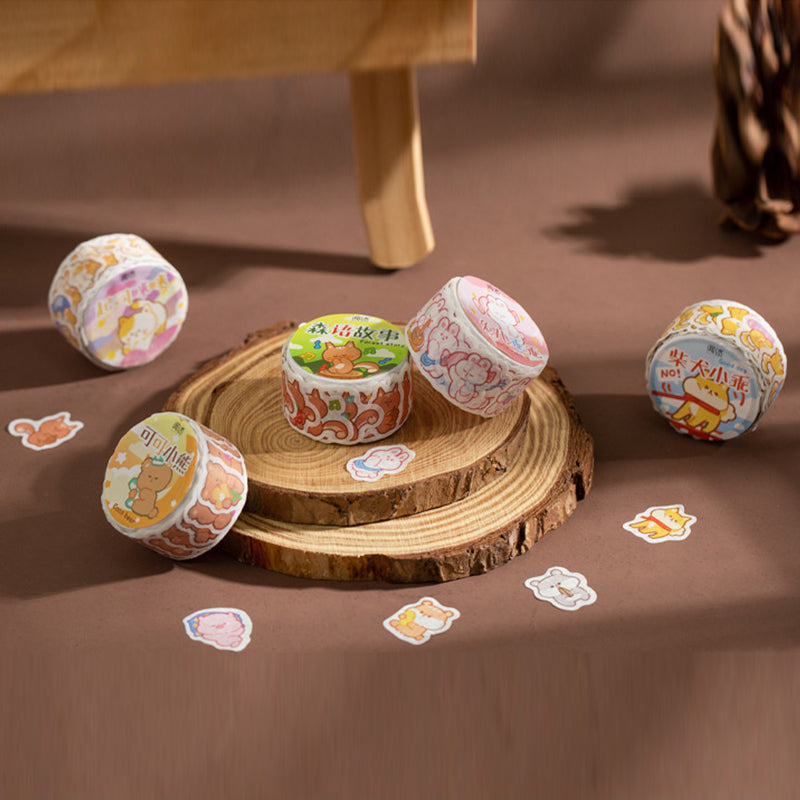 Yuxian Mini Die-Cut and Paper Tape Zoo Series 100 Stickers