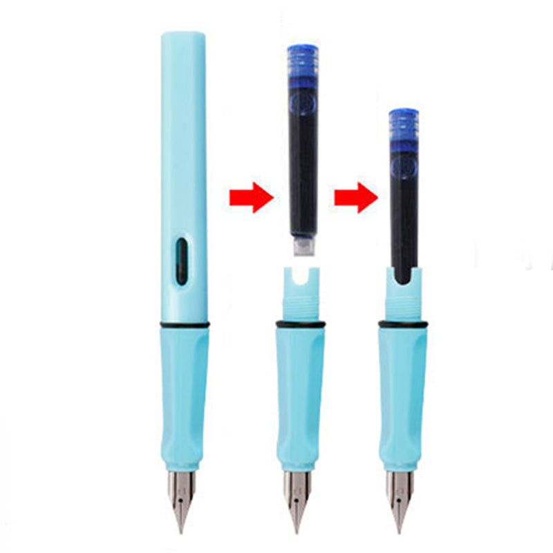 Dual Tip Cartoon Ink Pen Set with Character Cap