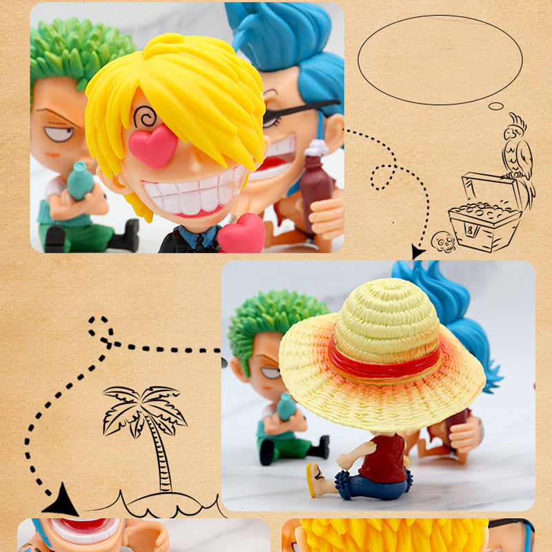 One Piece Luffy Zoro Sanji Car Decoration Figures