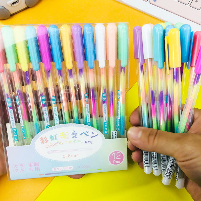 Gradient Rainbow Pastel Color Gel Pen