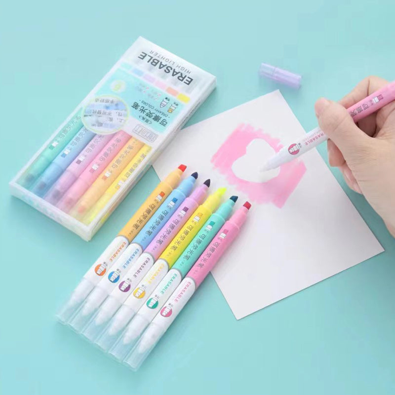Double Headed Erasable Highlighter Markers