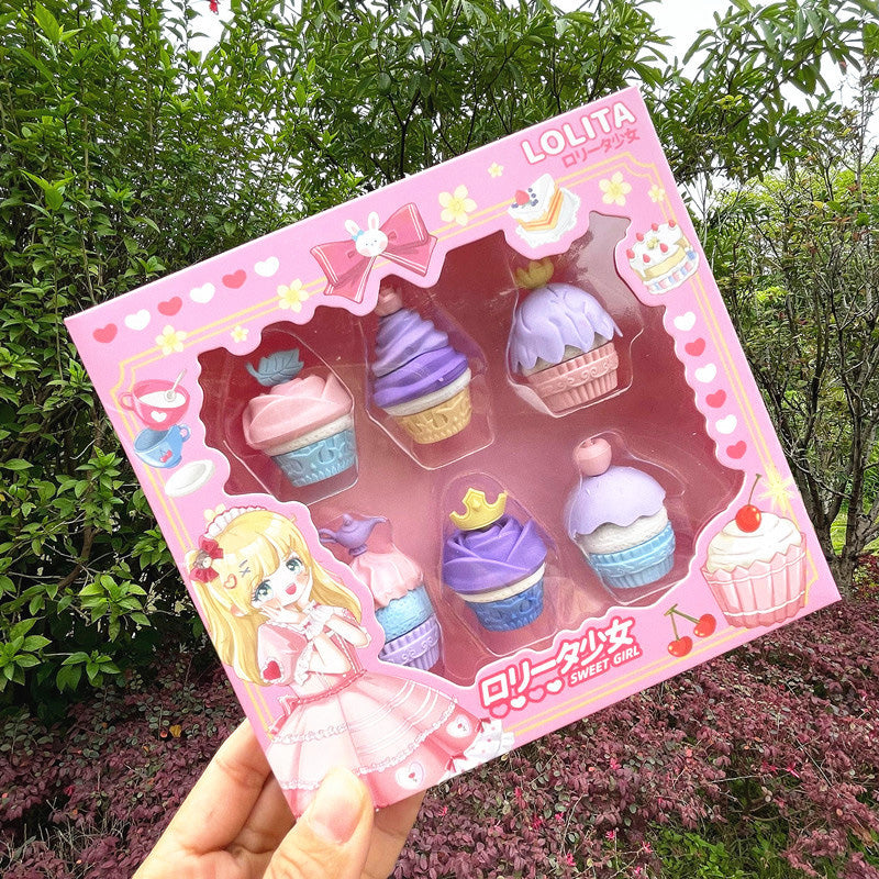 Princess Cake Dessert Eraser Set
