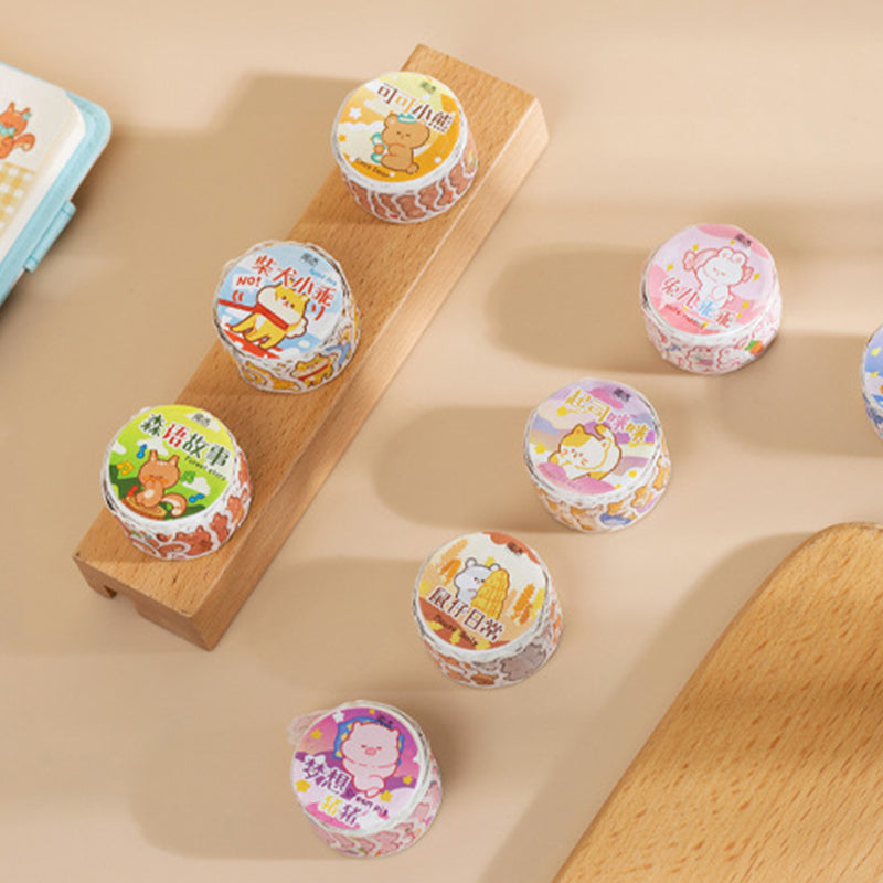 Yuxian Mini Die-Cut and Paper Tape Zoo Series 100 Stickers