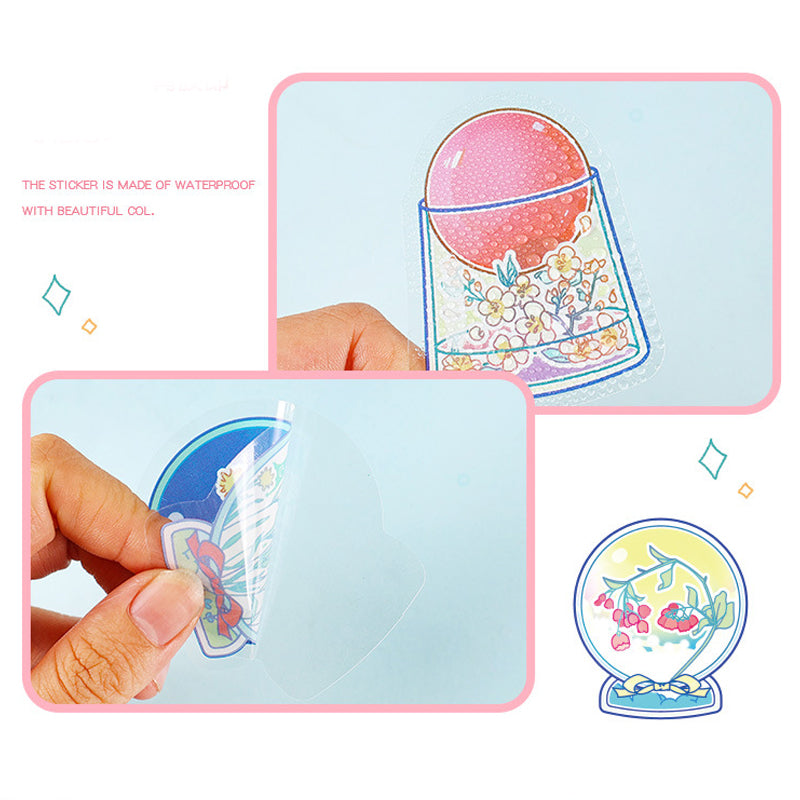 PET Flower Glass Bottle Sticker Packet of 30 Stickers