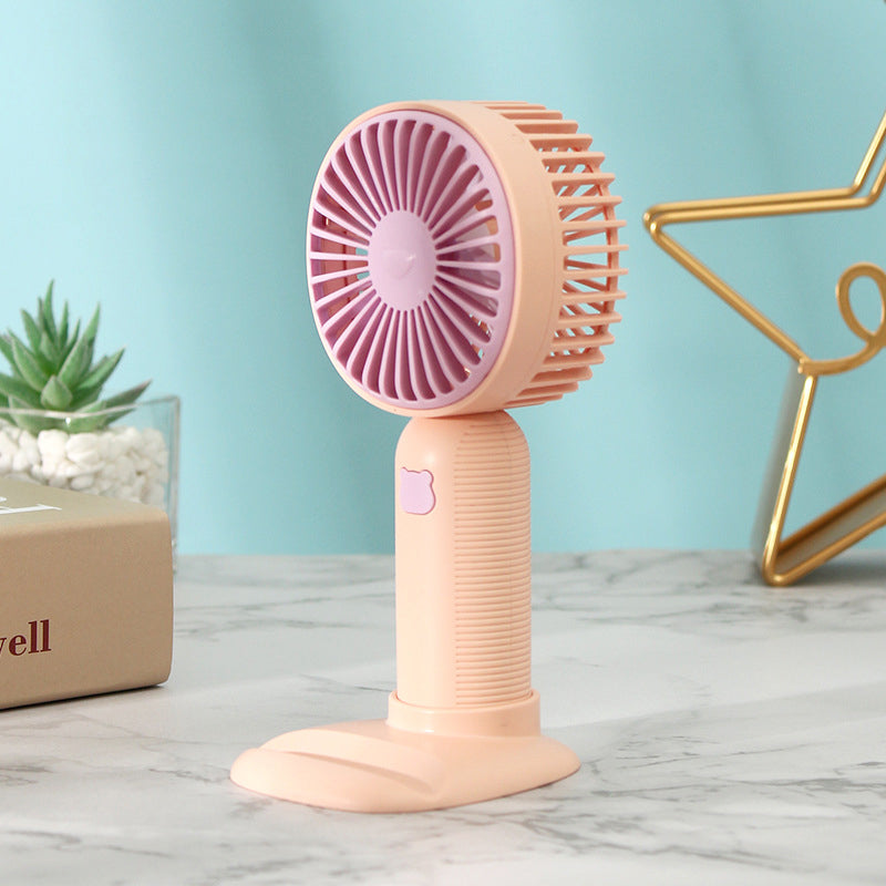 USB Rechargeable Silent Portable Fan with Phone Holder