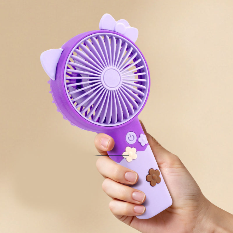 Kawaii Deer Mini Handheld Fan with Phone Stand – Portable Summer Desk Fan