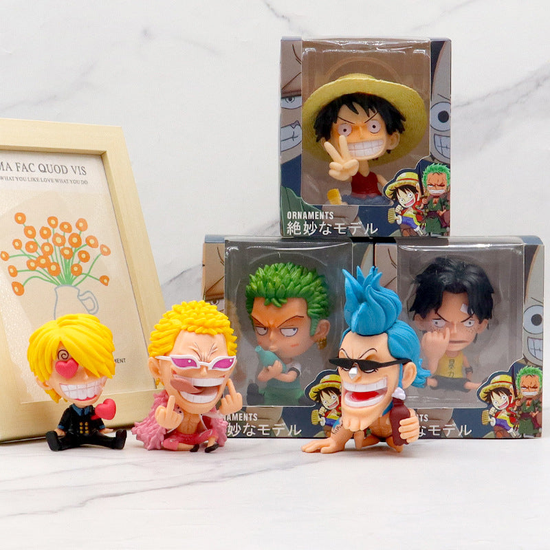 One Piece Luffy Zoro Sanji Car Decoration Figures