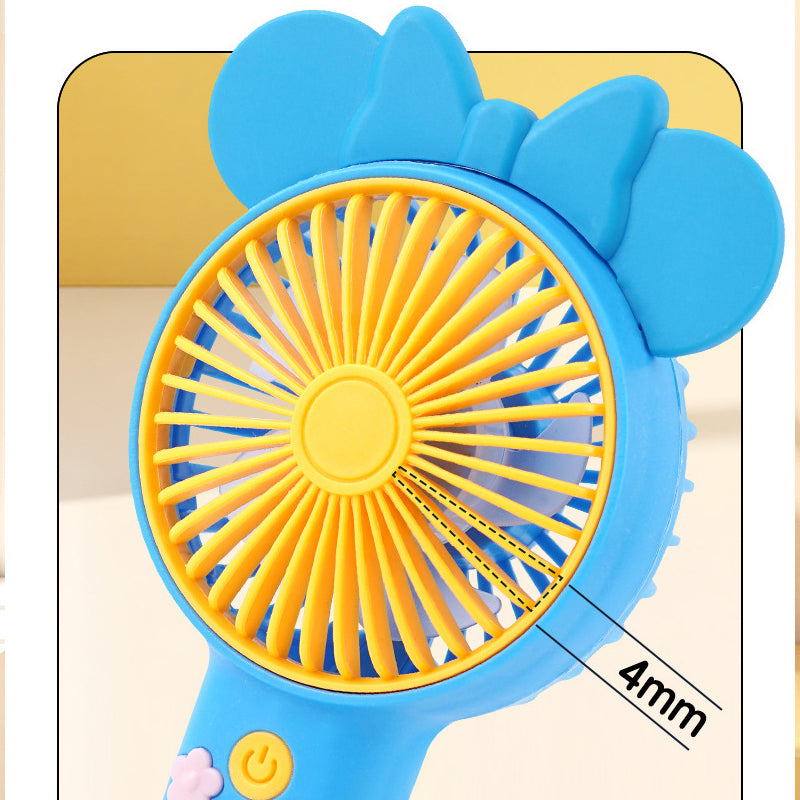 Kawaii Deer Mini Handheld Fan with Phone Stand – Portable Summer Desk Fan