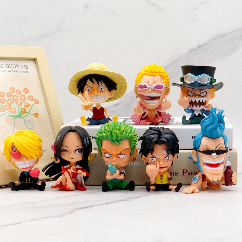 One Piece Luffy Zoro Sanji Car Decoration Figures