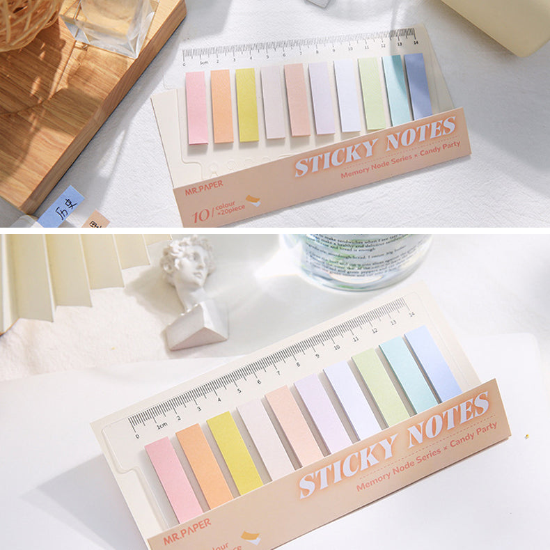 Pastel Color Mini Stripe Bookmark Sticky Notes