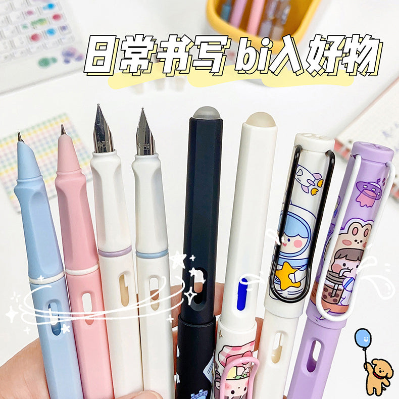 Kawaii Set of 2 Cartoon Printed Cartage Ink Pen Set