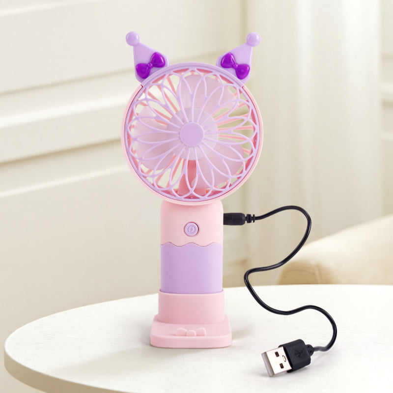 Rechargeable Mini Handheld Fan with Stand – Portable Summer Desk Fan for Kids & Travel