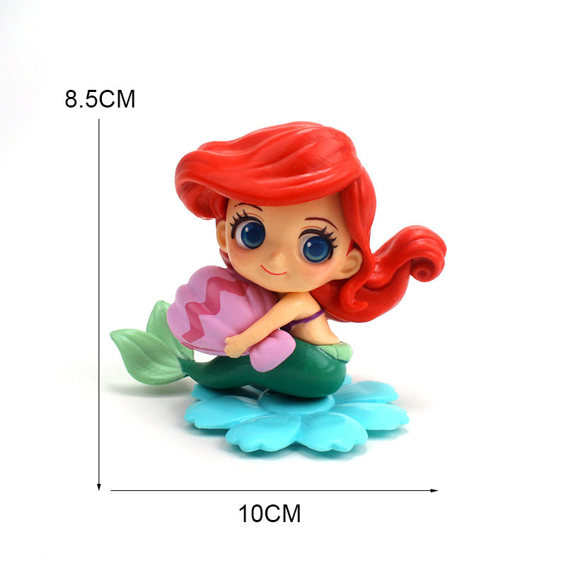Solid PVC flower base Disney Dolls Mini Figure