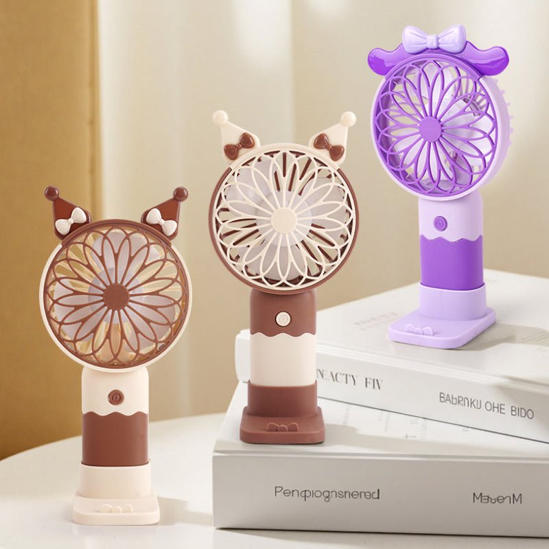 Rechargeable Mini Handheld Fan with Stand – Portable Summer Desk Fan for Kids & Travel