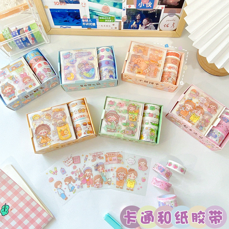 Kawaii Washi Tape & Sticker Box Set