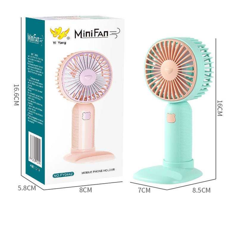 USB Rechargeable Silent Portable Fan with Phone Holder