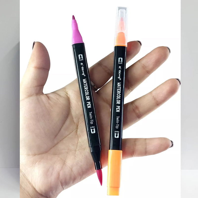 12 Dual Tip Brush Marker Watercolor Pen Set