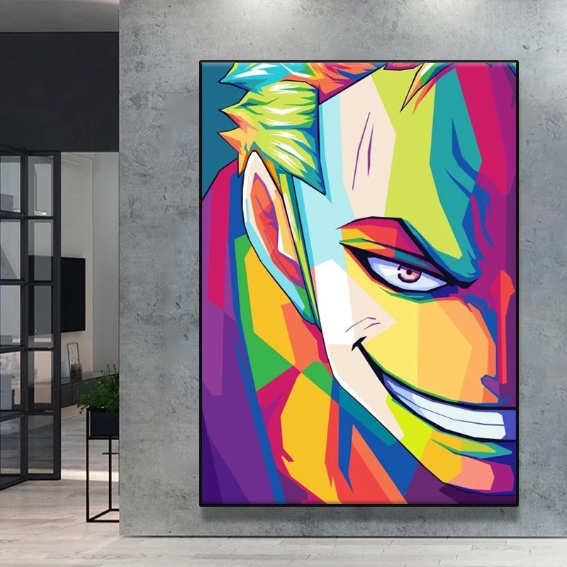 One Piece Luffy Zoro Vibrant Canvas Cloth Printed Poster