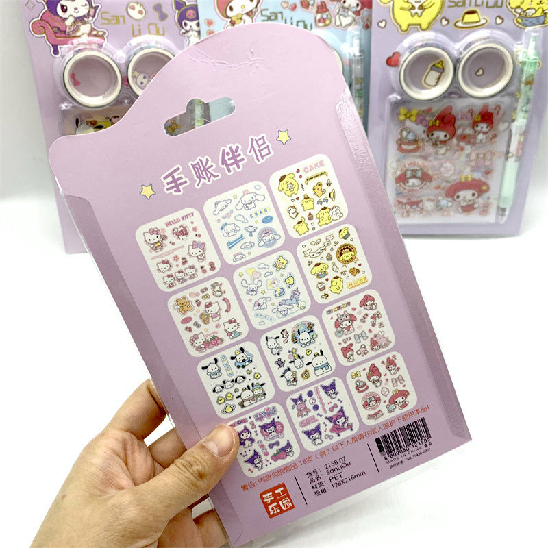 Pack of PET Sticker Washi Tape and Cutter Pen