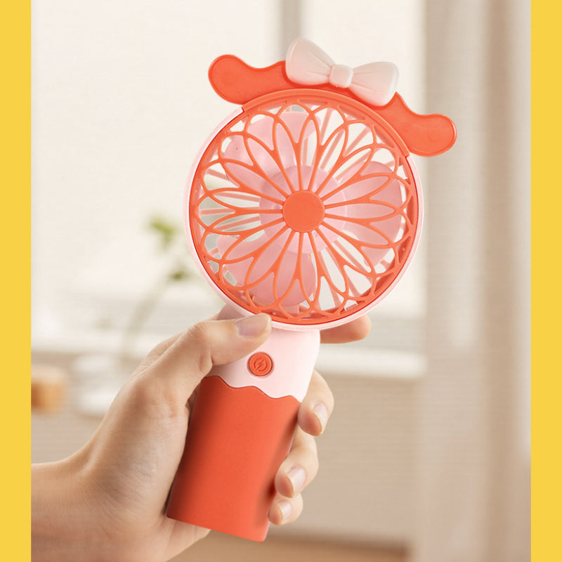 Rechargeable Mini Handheld Fan with Stand – Portable Summer Desk Fan for Kids & Travel