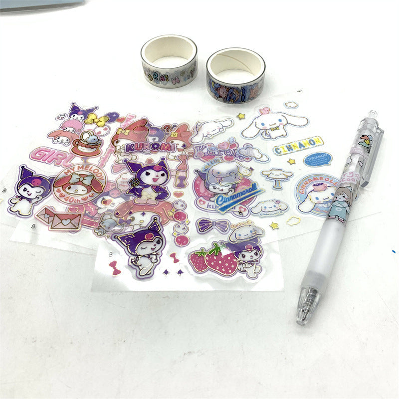 Pack of PET Sticker Washi Tape and Cutter Pen