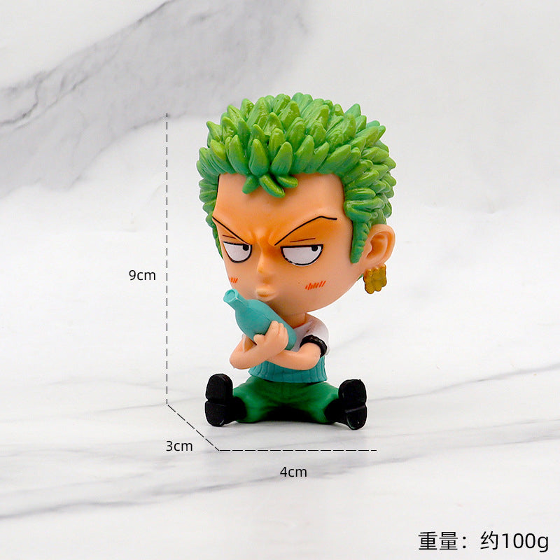 One Piece Luffy Zoro Sanji Car Decoration Figures