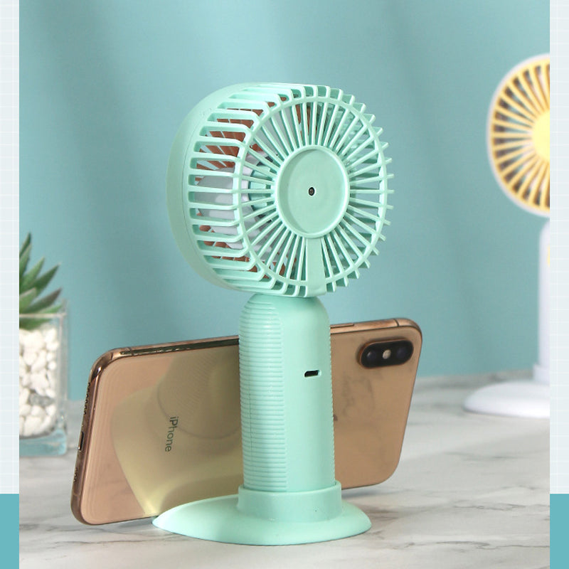 USB Rechargeable Silent Portable Fan with Phone Holder