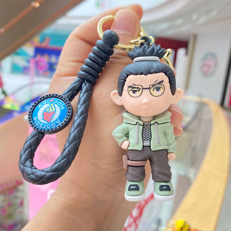 Playful Naruto Character Keychain with Mesh Strap