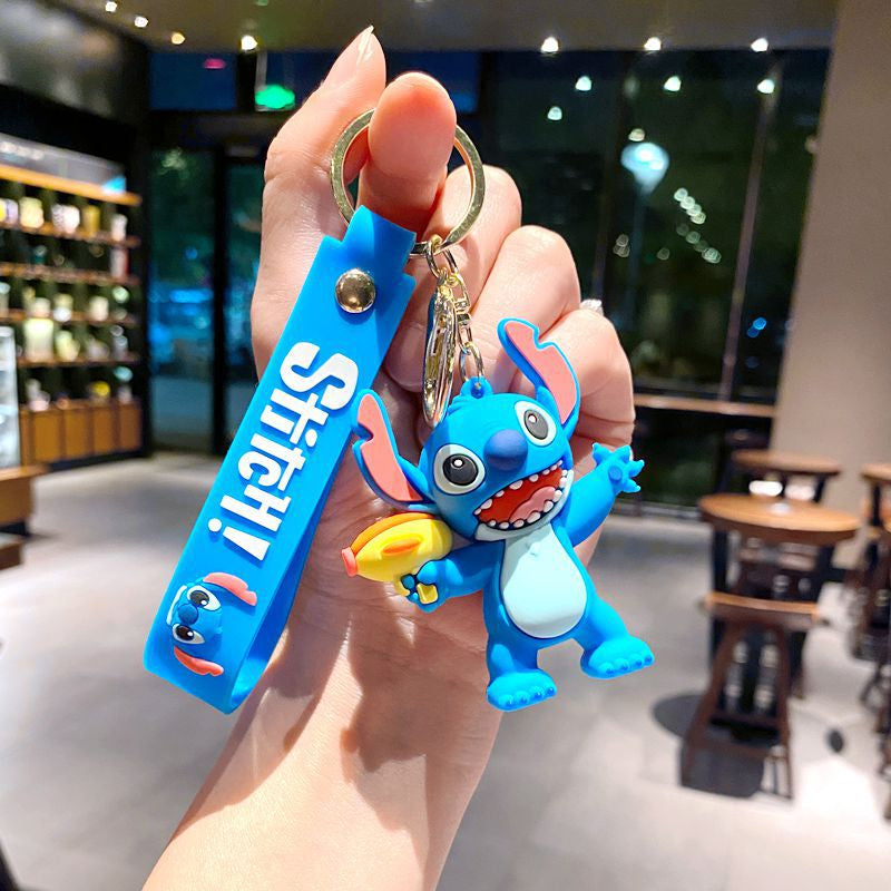 Stitch Cartoon Character Keychain with Strap