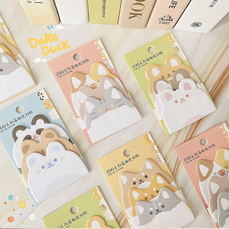 Adorable Animal Faces Sticky Notes Packet