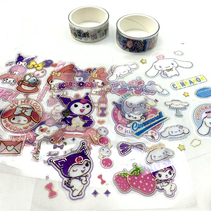 Pack of PET Sticker Washi Tape and Cutter Pen