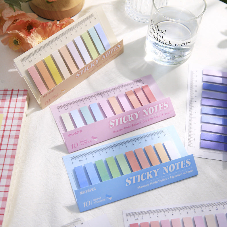 Pastel Color Mini Stripe Bookmark Sticky Notes