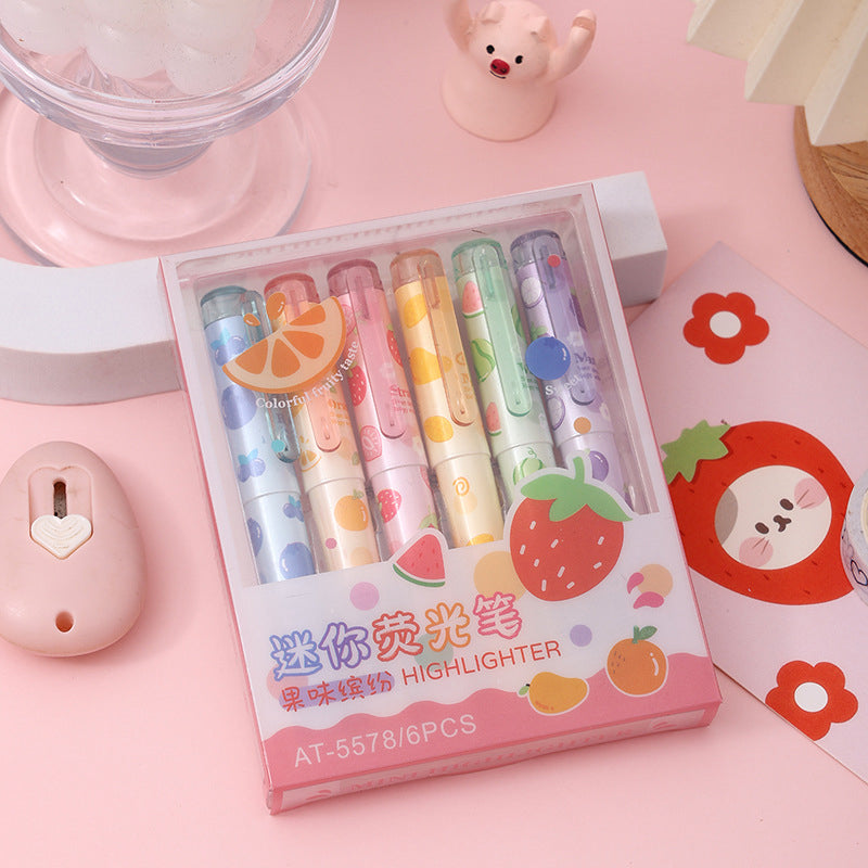 Fruit Vegetable Vibrant Color Highlighter Set of 6