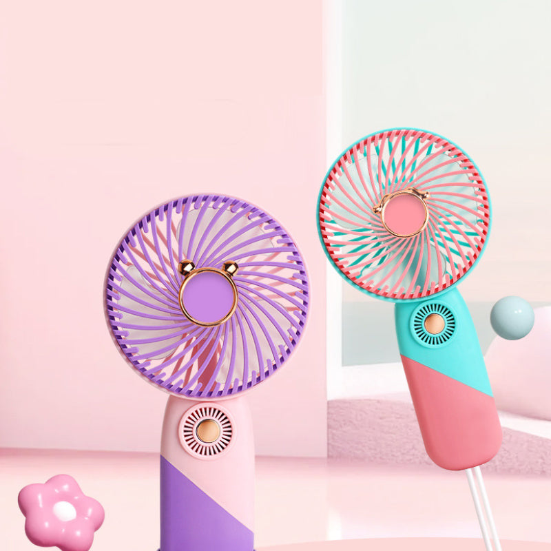 Colorful Mini Handheld Fan – Portable Three-Speed Summer Fan for Travel & Daily Use