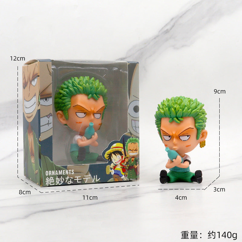 One Piece Luffy Zoro Sanji Car Decoration Figures