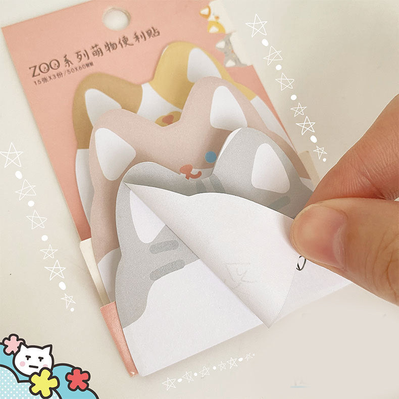 Adorable Animal Faces Sticky Notes Packet