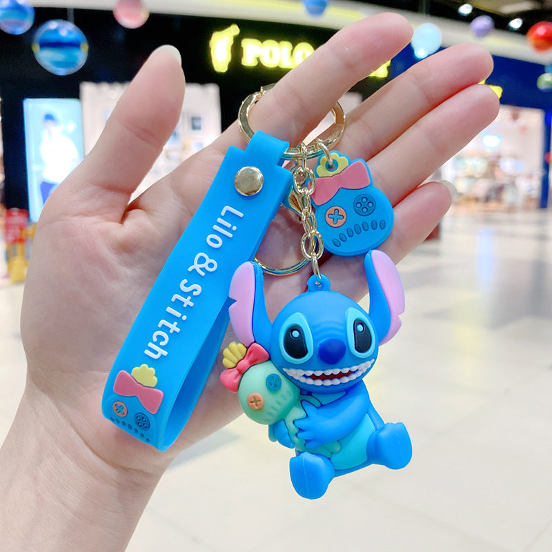 Stitch Cartoon Character Keychain with Strap