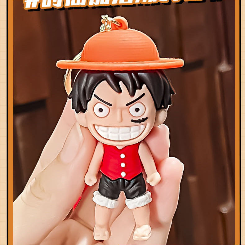 Playful One Piece Character Keychain with Strap