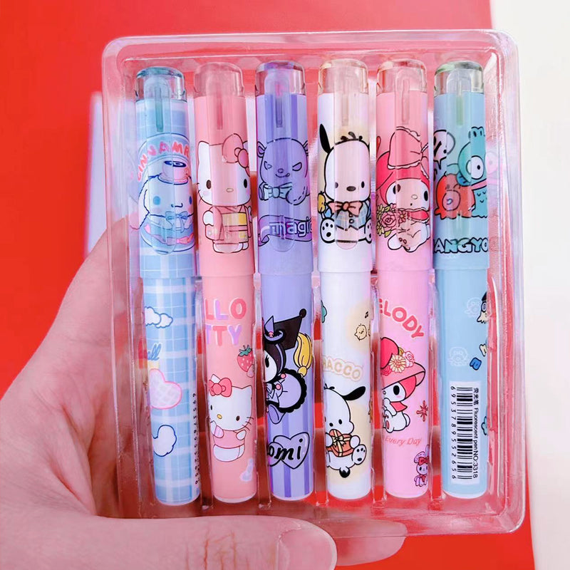 High Quality Super Cute Sanrio Cartoon highlighter Pack of 6