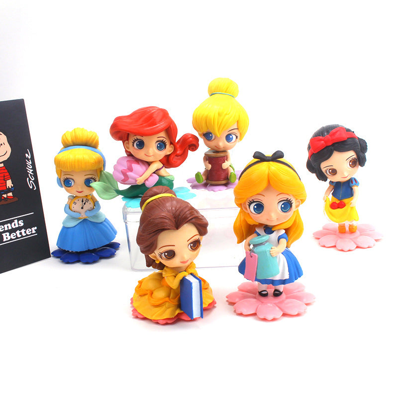 Solid PVC flower base Disney Dolls Mini Figure