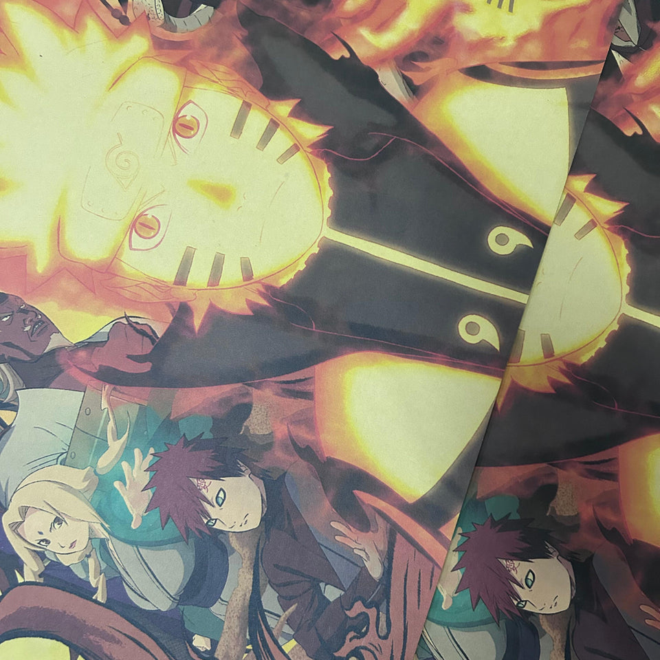 B3 Naruto Chakra with hokage Kraft Paper Poster