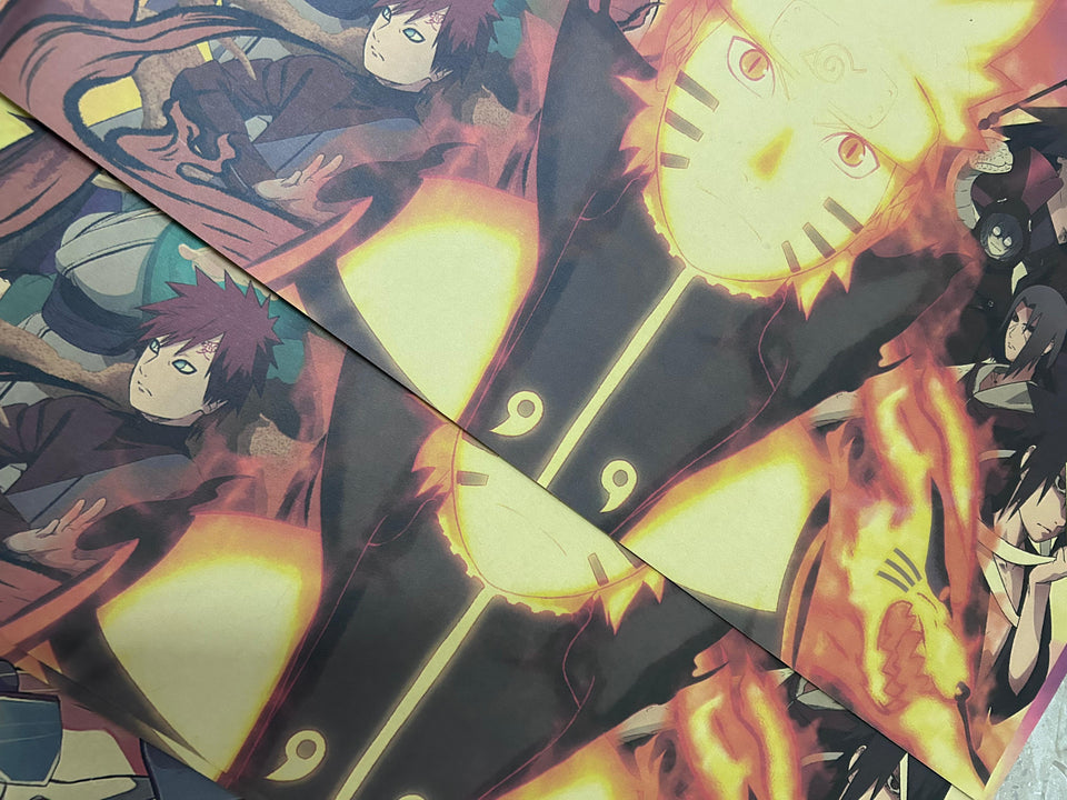 B3 Naruto Chakra with hokage Kraft Paper Poster