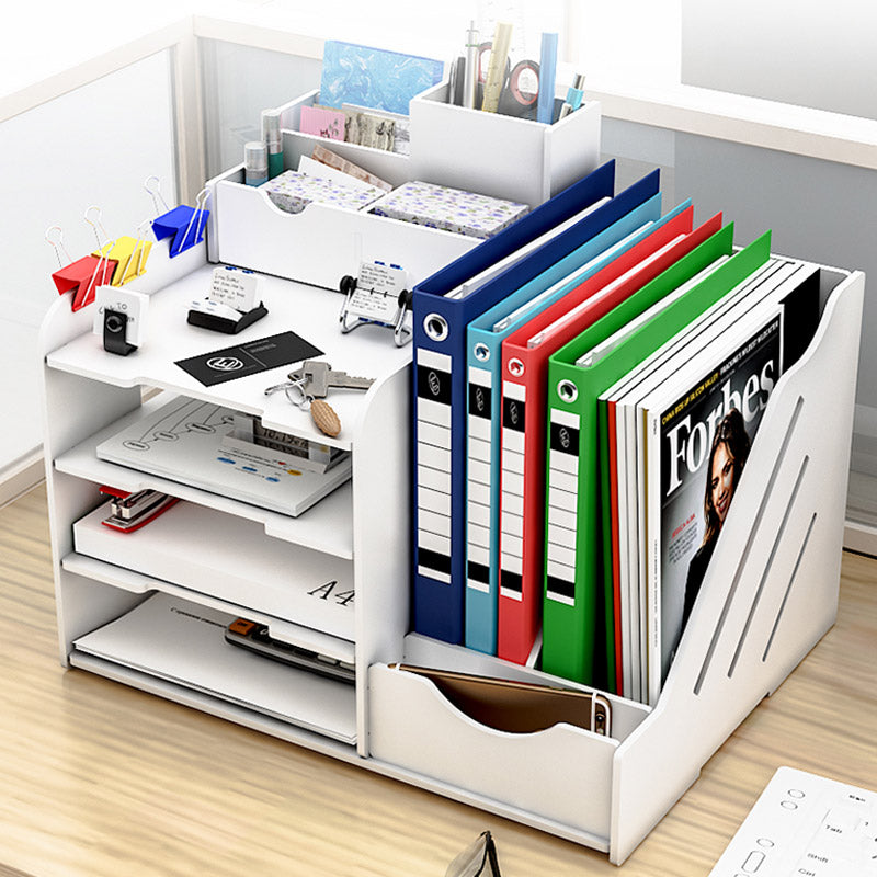 10 Compartment Desk Organizer Multi-layer Folder Storage Box