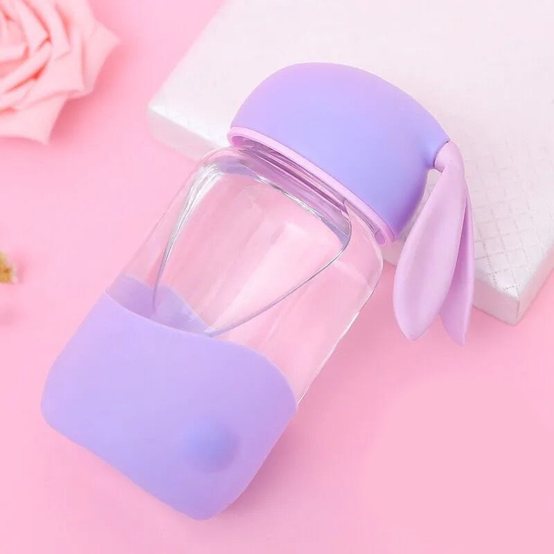 Mini Rabbit Cat Glass Water Bottle