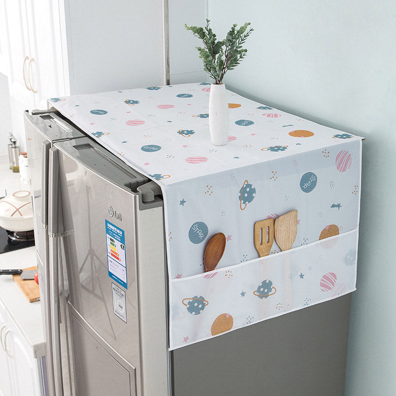 Refrigerator & Washing Machine Dust-Proof Cover with Storage Pockets