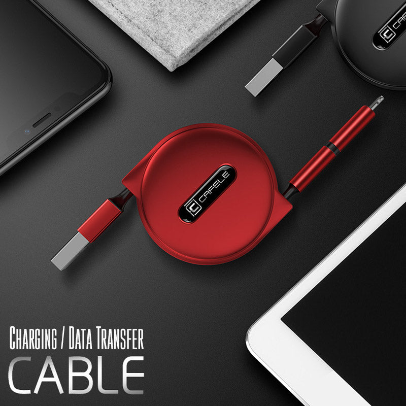 Stylish Cafele 2 in 1 Retractable USB Cable